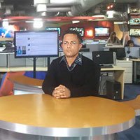 Soumyadip Choudhury in the CNN-IBN newsroom